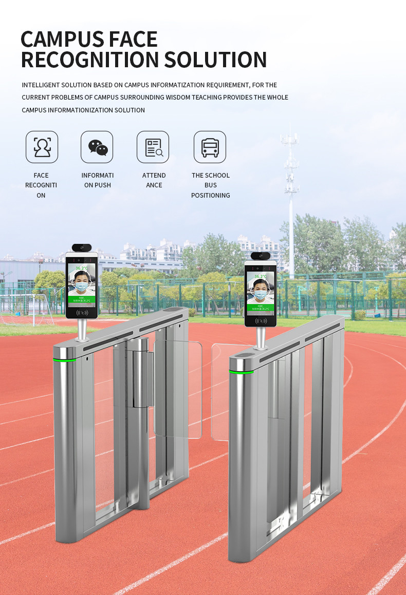 8In Face Recognition Thermometer Swipe Visitor Access Control Punch In Machine