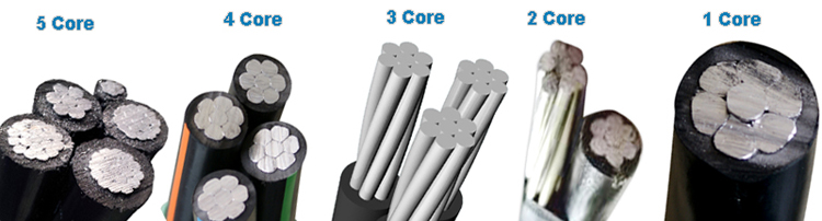 duplex service drop wire / cable with one XLPE insulated cable and one bare neutral conductor