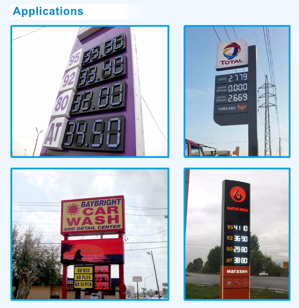 High Refresh Rate LED Gas Price Signs Waterproof Outdoor With Video Processor