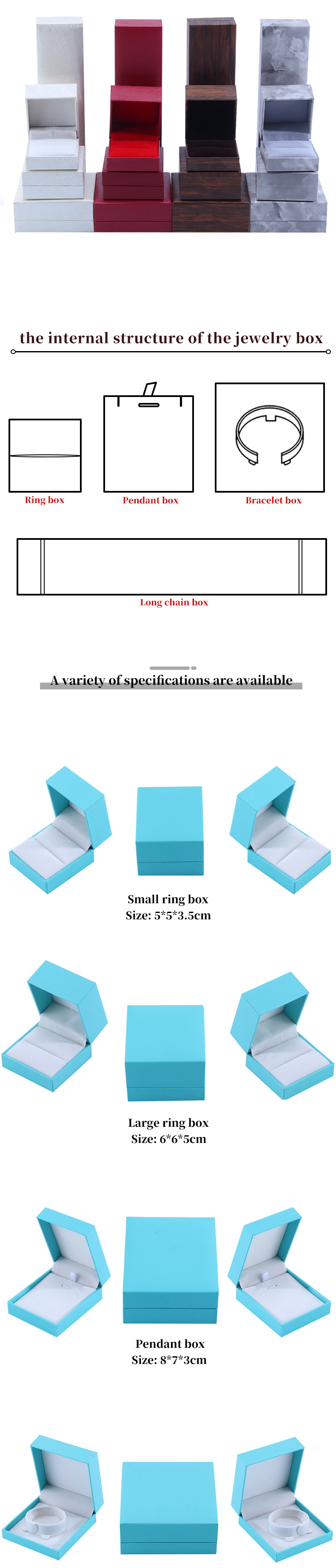 Jewelry Boxes Material Paper Velvet Newest Style for Earrings Necklaces and Rings