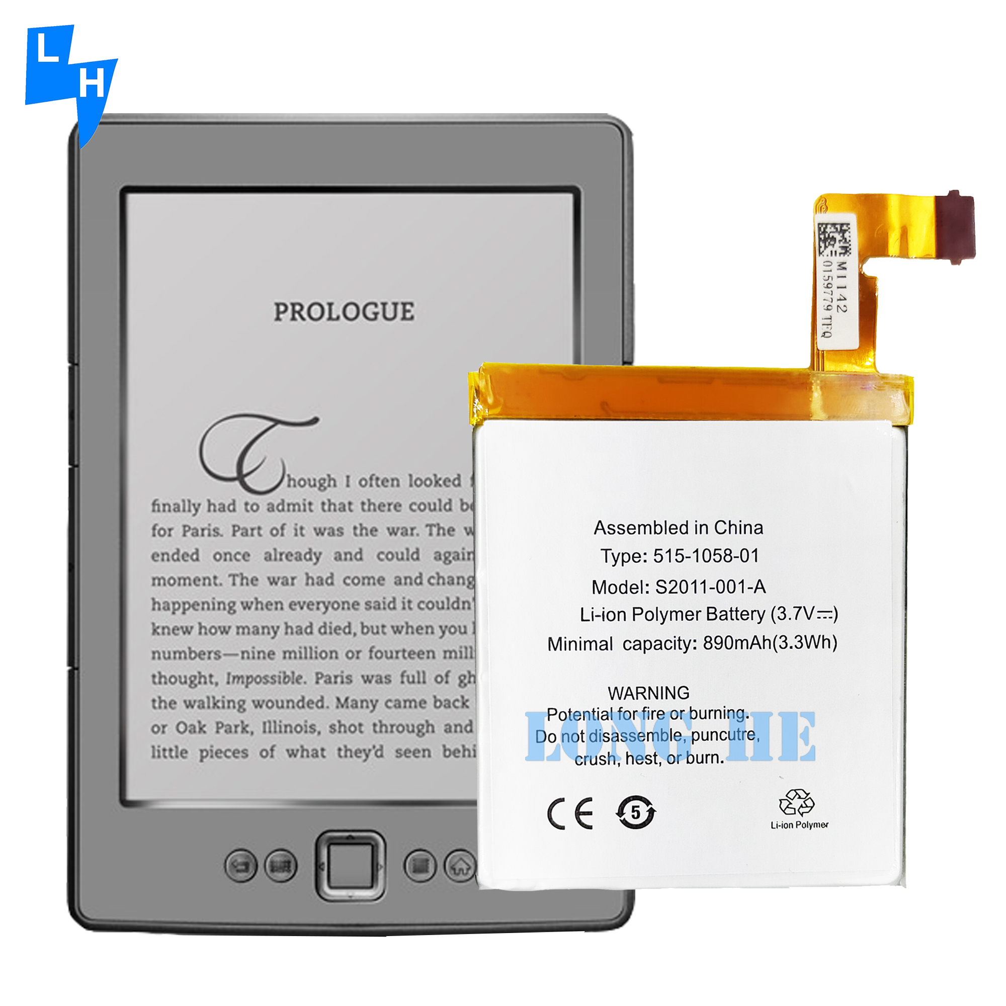 Mobile Phone Battery for Amazon Kindle4 OEM/ODM 500PCS Exceptional Performance