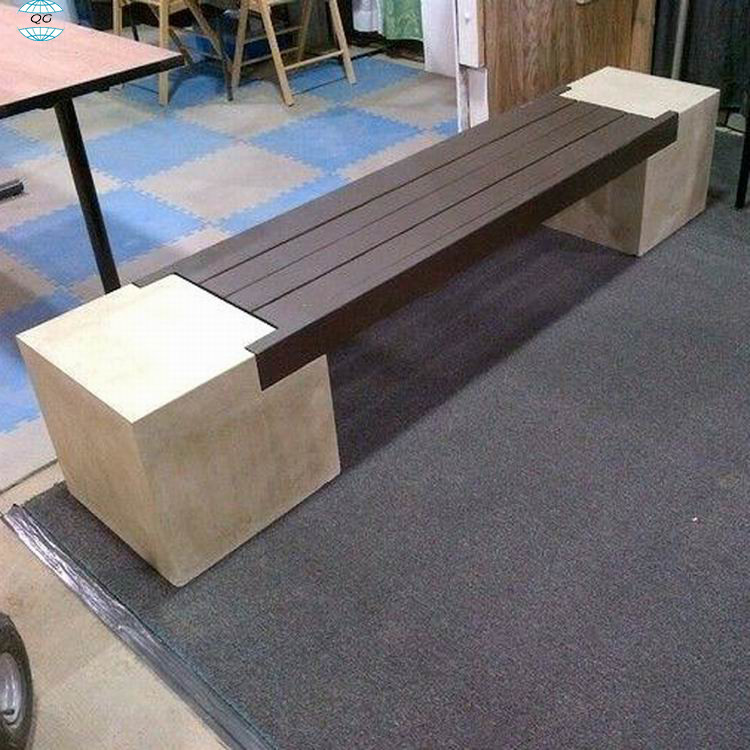 Outdoor GRC Concrete Seating Benches Public Park Concrete Cement Bench Seat