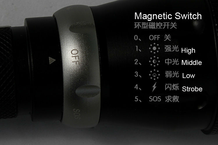 Y88 High bright rechargeable XML-T6 5 mode 10W diving flashlight