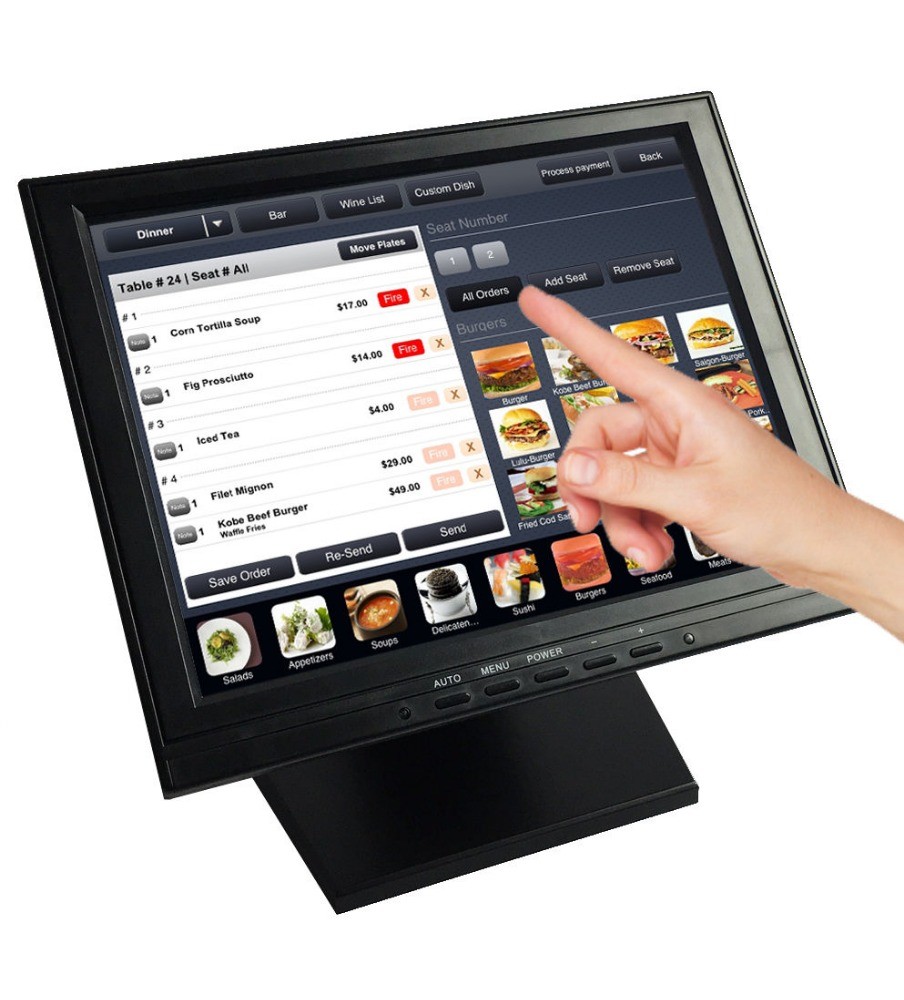 0.297mm 17 Inch Touch Screen Monitor , 5ms touch screen wall monitor for POS