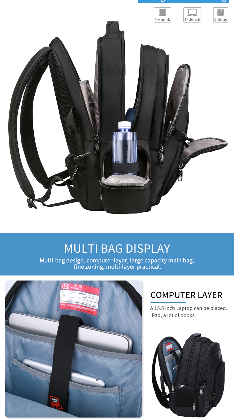 Hot sale men's large capacity waterproof laptop business travel backpack Bag