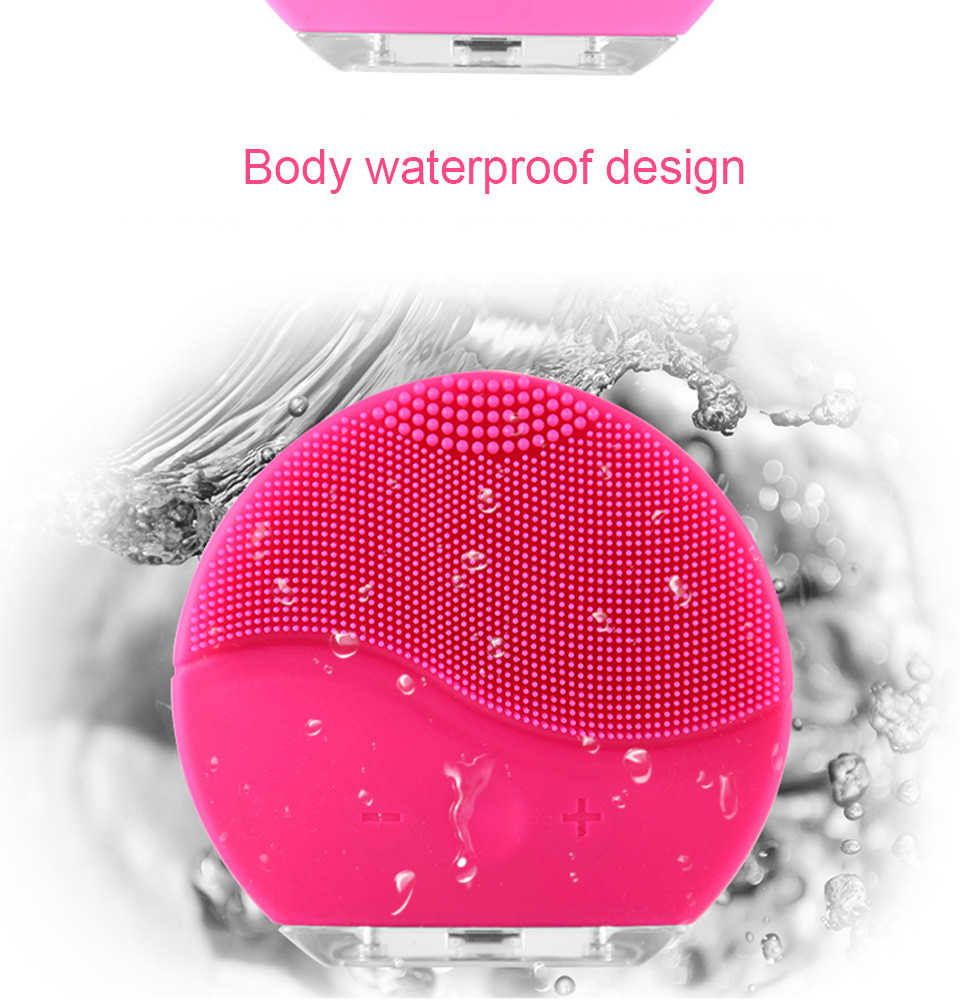 Handy Natural Silicone Electric Facial Cleanser Face Cleaning Toning Device Face Cleanser And Massager Pore Cleansing