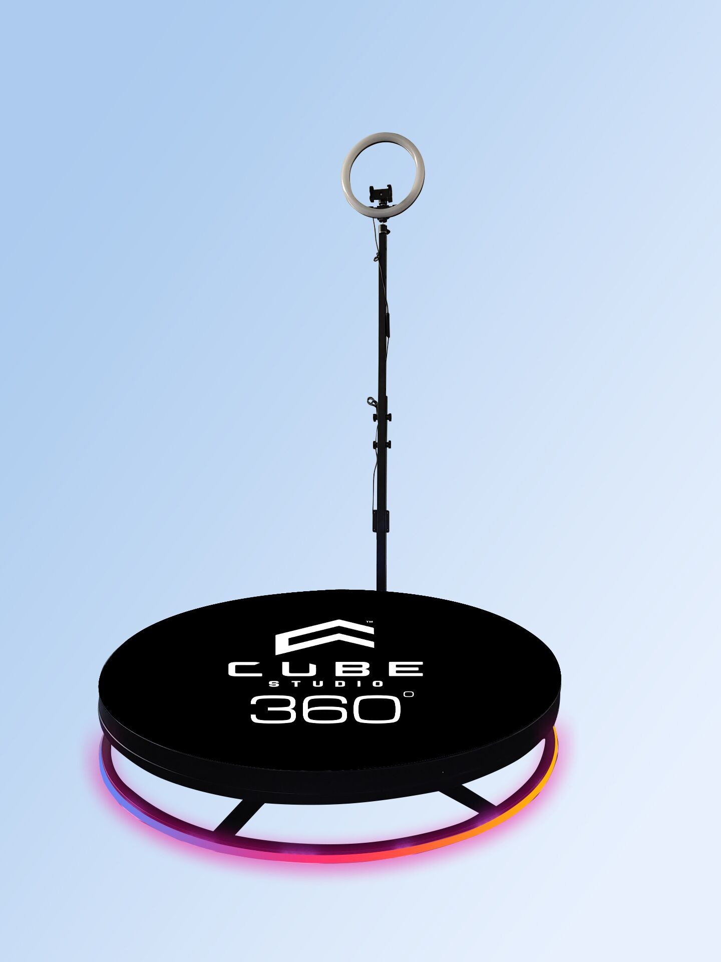 Full Black 360 Degree Photo Booth Warehouse Adjustable Automatic