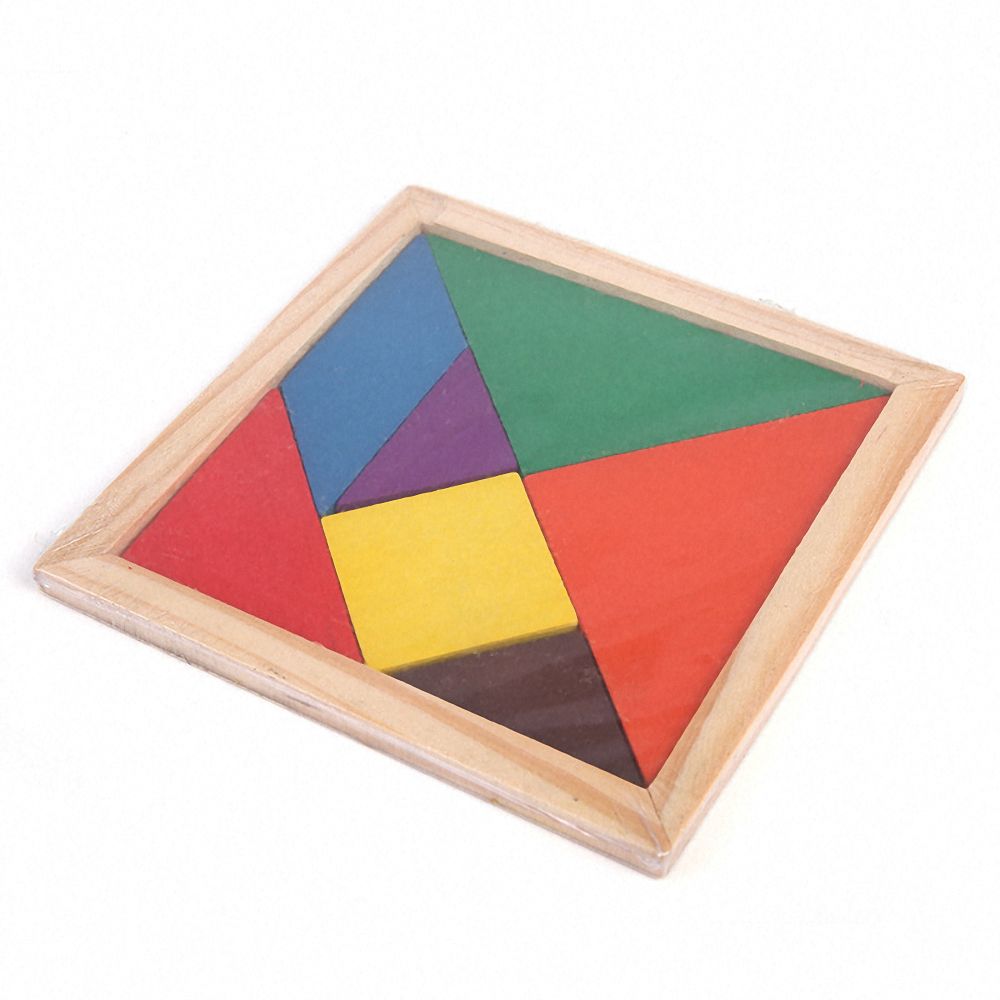 Square 11cm Wooden Montessori Baby Toys 7 Piece Jigsaw Puzzle