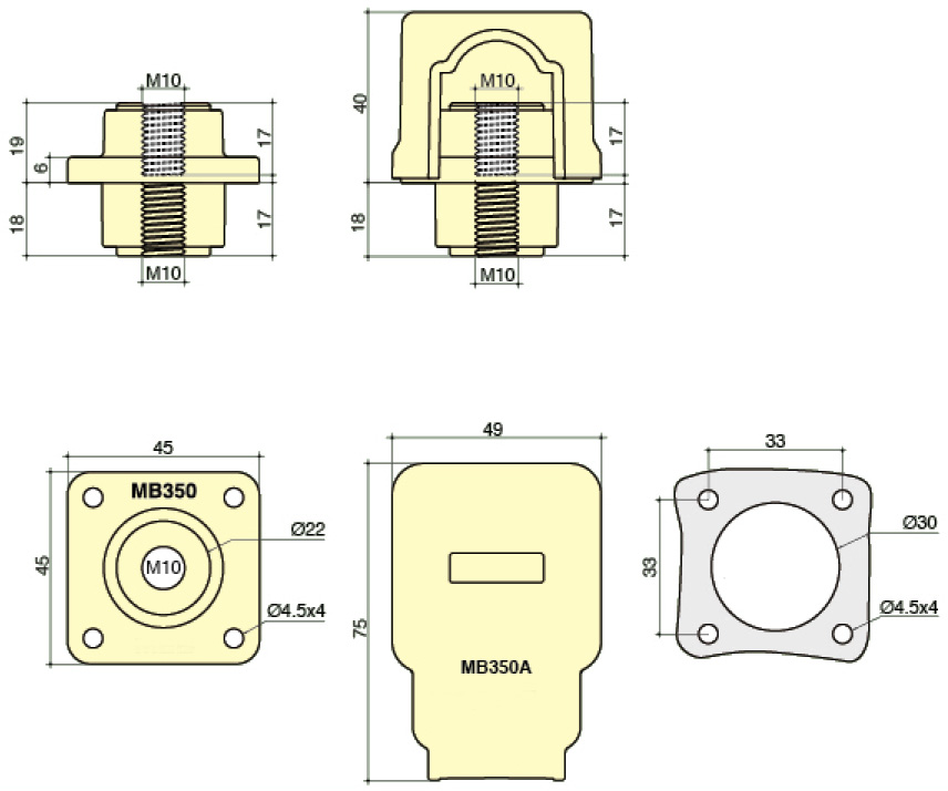PowerSyntax Lithium Battery Terminal Connector High Current 350A Part No MB350SIB