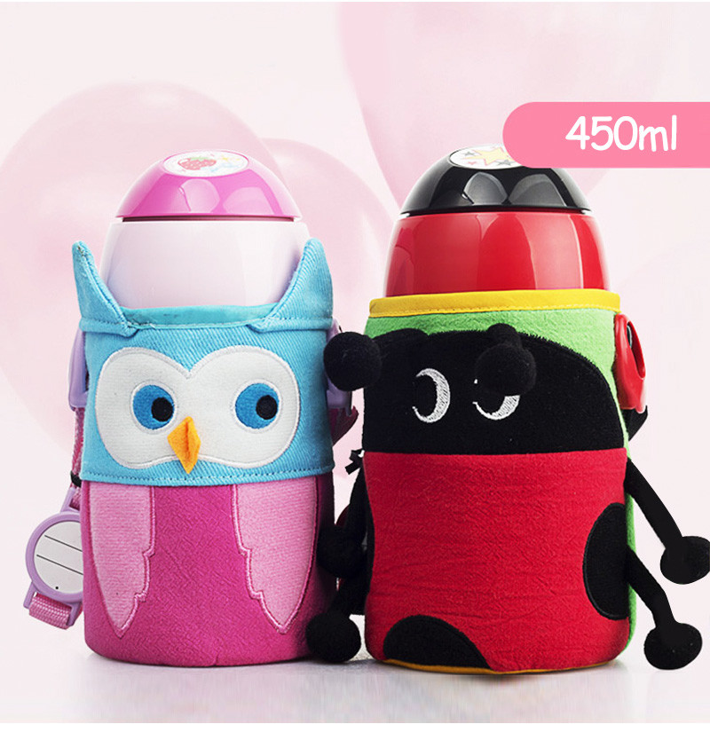 Animal Design 450ml 600ml Glass Water Bottle Sleeve