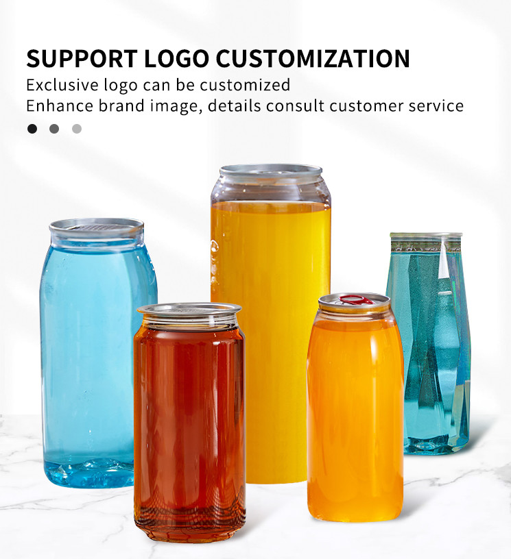 High Clarity 500ml PET Beverage Containers With Snap On Lid For Juices Milk Tea Cocktails