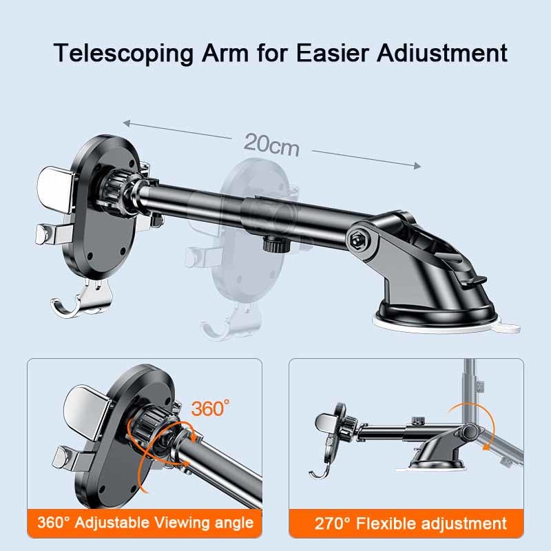 Air Vent Circular Dashboard Mobile Phone Stands Scratch Prevention 70mm Dia