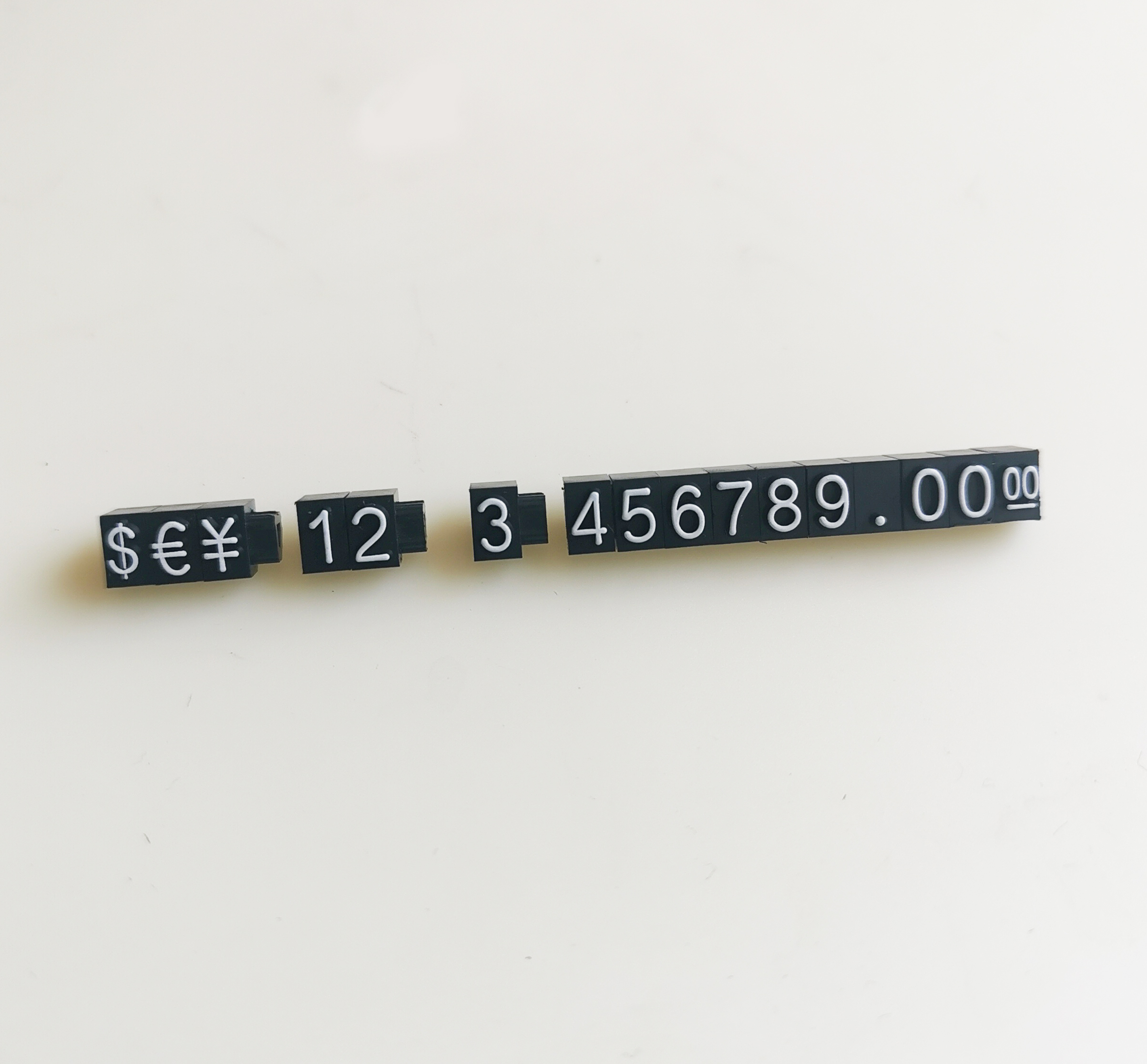 Spot Strip Digital Jewelry Tags Display Number For White Dollar Euro Transparent Black