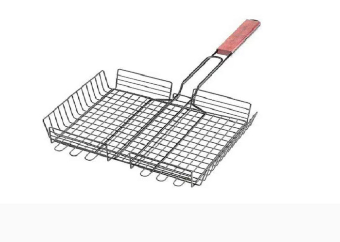 Corrosion Resistance SS316 330mm Grill Basket Barbecue Clips Easy To Clean For Chicken
