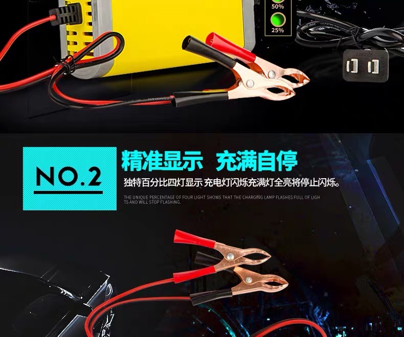 Smart Motorcycle 6A 12V Lead Acid Battery Chargers For Vehicle
