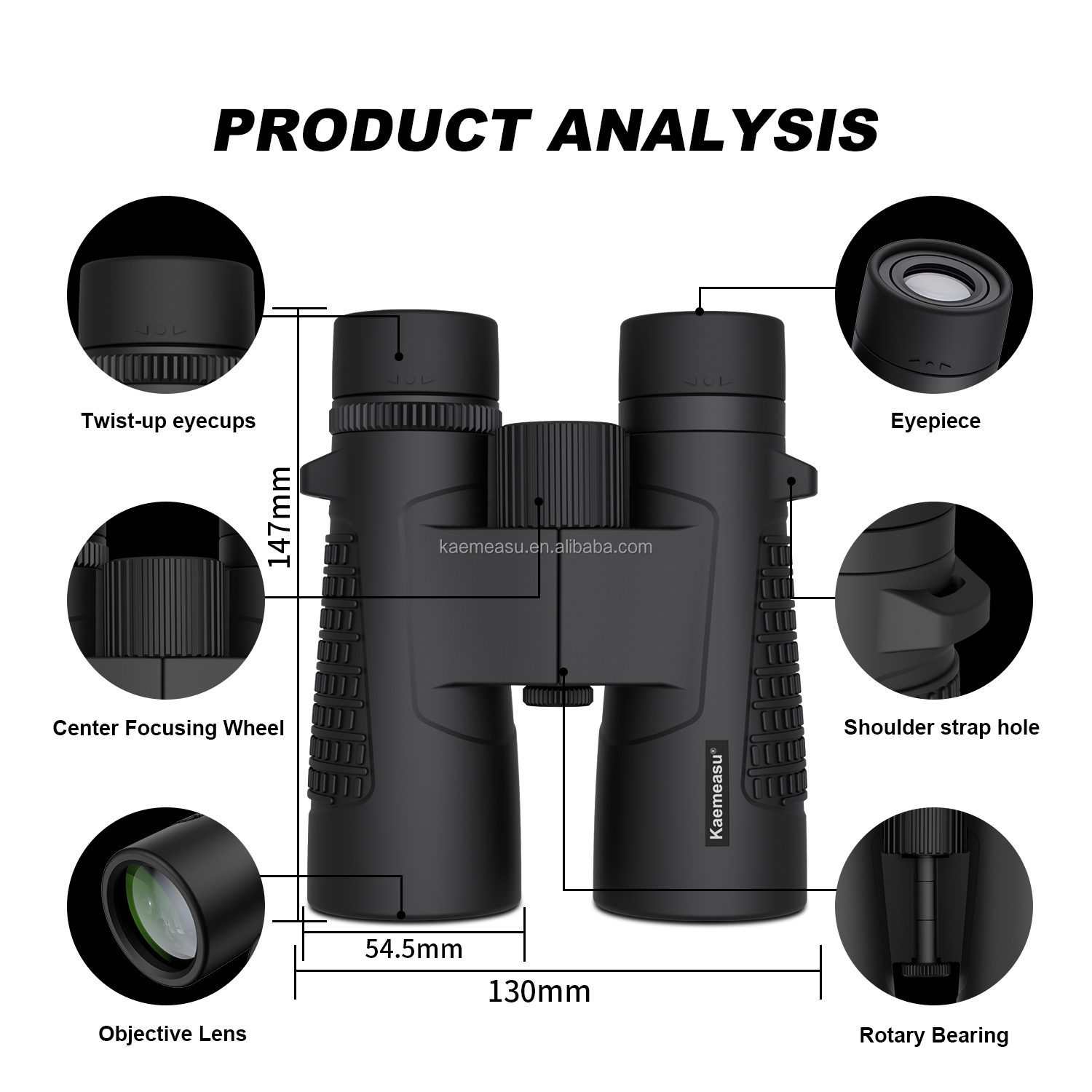 C 10X Magnification 42mm Caliber Binoculars Hunting Shooting Long Range Outdoor Clear Vision Binoculars Telescope