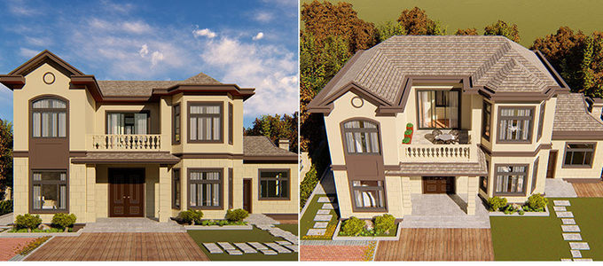 2 Storey Prefabricated Villa House With Light Steel Framing