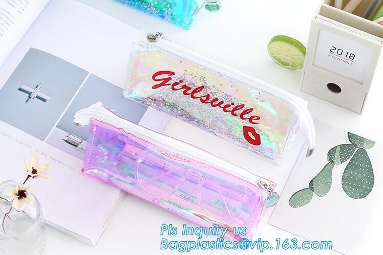 stand up pvc slider bag vinyl Zip lockk bag, vinyl pvc A4 file bag with slider Zip lockk, Non-toxic PVC slider zipper bag