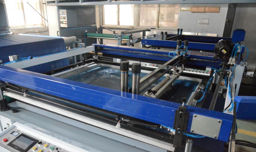 For Walmart Bag Automatic Two Color Roll To Roll Non Woven Fabric Screen Printing Machine