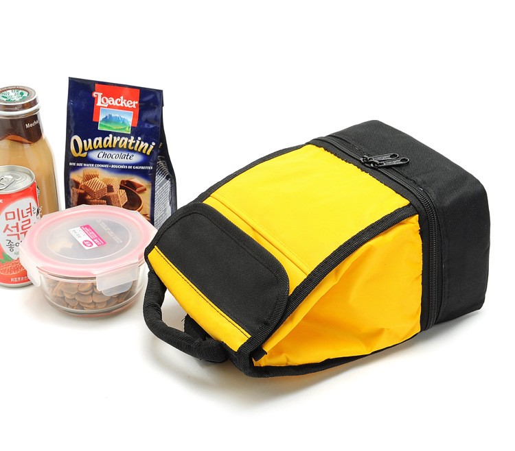 Classic gray brown series heat preservation thermal insulation fabric bag lunch fresh keeping insulated delivery cooler bag 3 bu