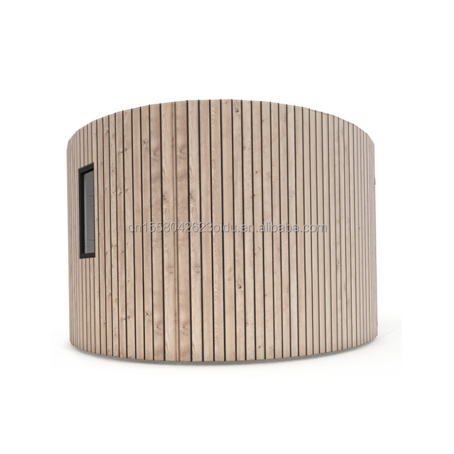 Customized Color Galvanized Steel Square Tubes Main Structure Prefabricated Wooden Round House Garden Hotel Wooden House
