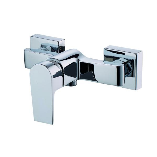 Drip Proof Minimalist Bathroom Shower Mixer Faucet Wall Mounting Chrome Finish