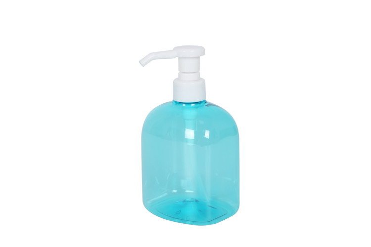 Shampoo Pump Bottle Plastic Dispenser Bottle 500ml Blue PET Round Lotion Hand Soap