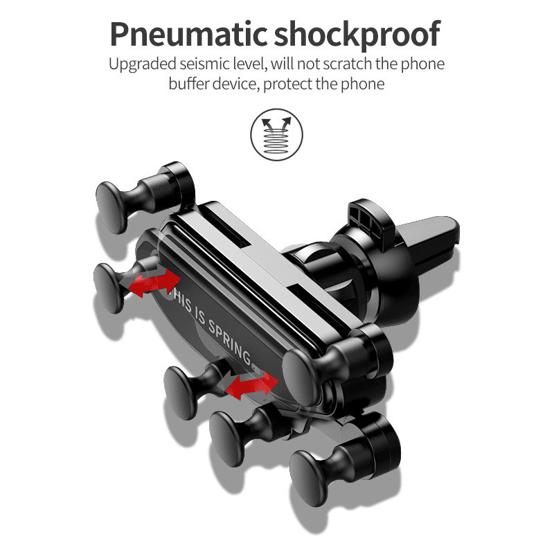 Auto Lock Gravity Car Phone Holder ABS 360 Degree Rotation
