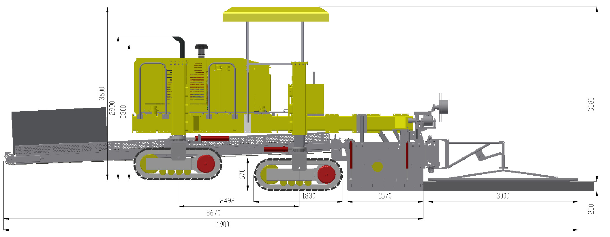 High Pressure Common Rail Control Slipform Paver For National III Emission