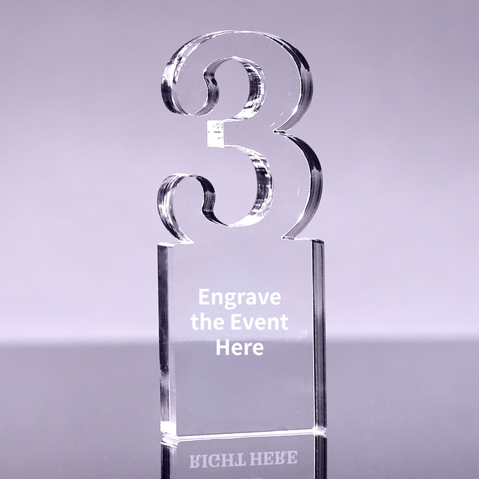 Clear Plexiglass Number Acrylic Award Block Custom Printing For Company Events