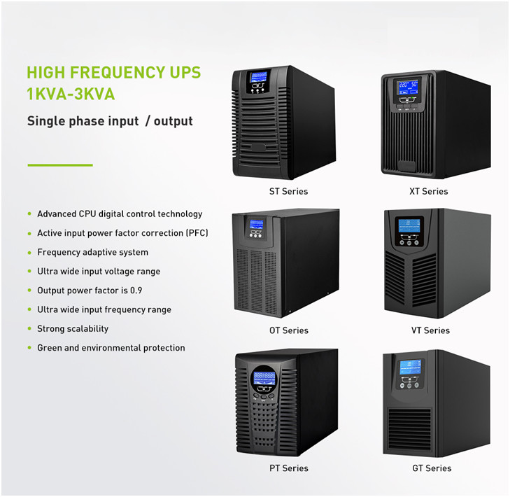 One- 2K Battery Backup Ups Power Supply Single Phase 2kva Online Ups Uninterrupted Ppower Supply Generator Compatible