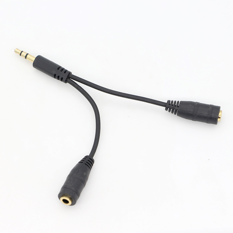 1 Male To 2 Female Split 3.5mm Stereo Jack Headphone Audio Y Splitter Cable