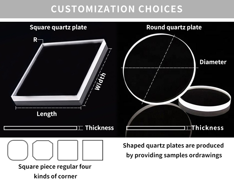 Quartz Glass Dia 25mm Thickness 1mm Fused Silica Plate Round Shaped Step Quartz Glass Window For Optical Use