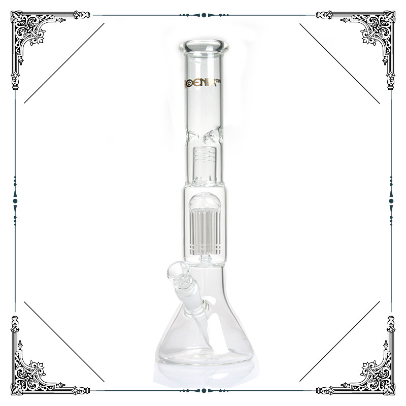 Ice Catcher Beaker Bottom Borosilicate Glass Bongs 8 Arms Perc Splash Guard