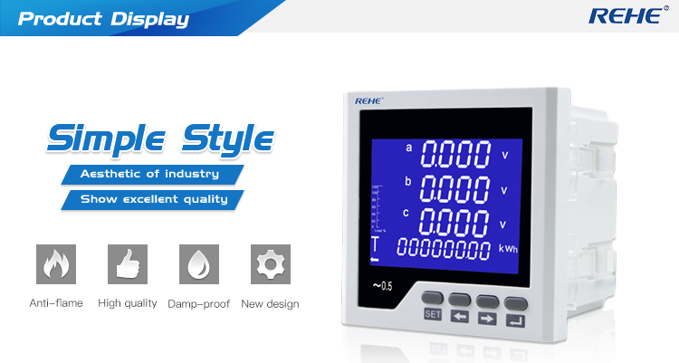 Three-phase Digital Multimeter AC LED display KWH measuring multimeters