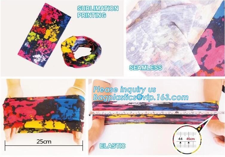 multi choice women head scarf printed colorful face mask custom logo/size bandana,Sport Strapping Seamless Custom Gaiter Whi