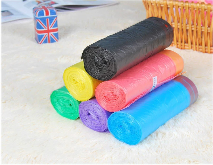 Transparent Drawstring Garbage Bags Flat Type Compostable Cornstarch Material