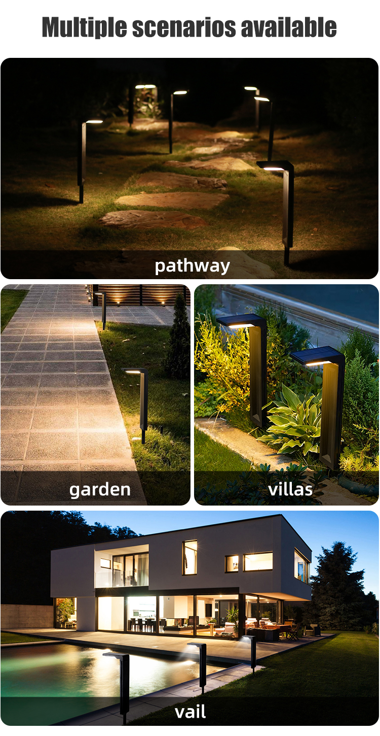 IPX4 Solar Pathway Lights Outdoor 2800K-3200K Solar Powered Bollards