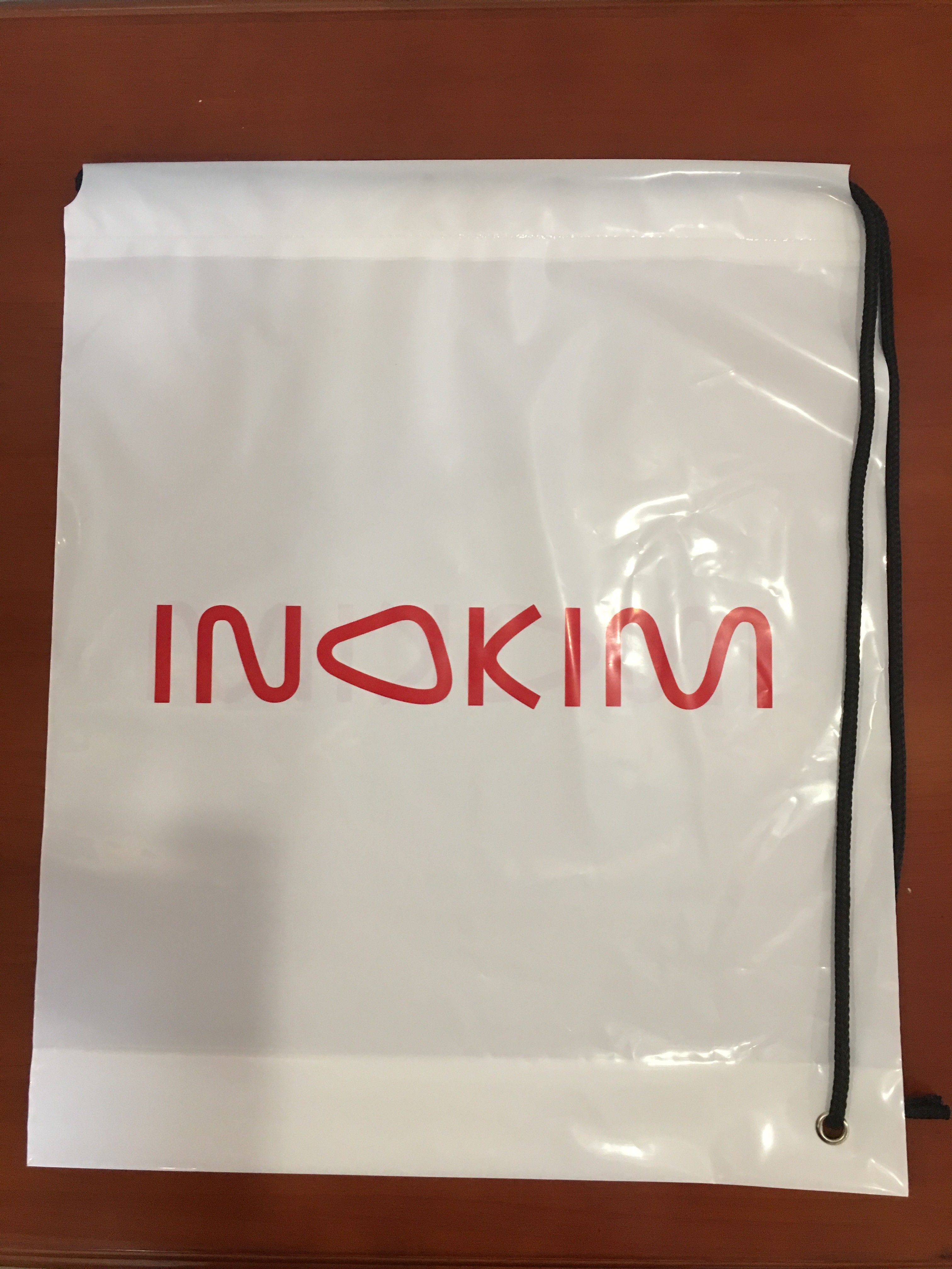 PE Printed Rope Single Shoulder Plastic Drawstring Backpack For Clothes , Gifts , Universal Packaging