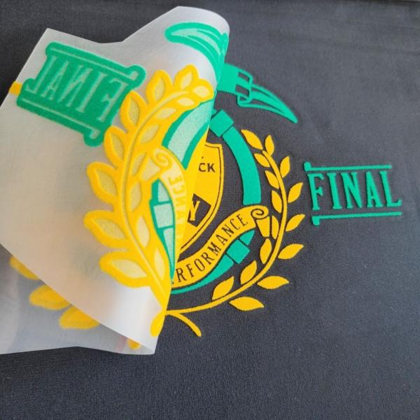 Raised Flocking Logo Customized 3D Heat Transfer For Clothes