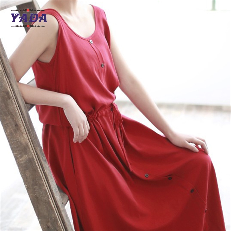 Fashion casual stylish good quality elegant sleeveless lady long dress maxi for women
