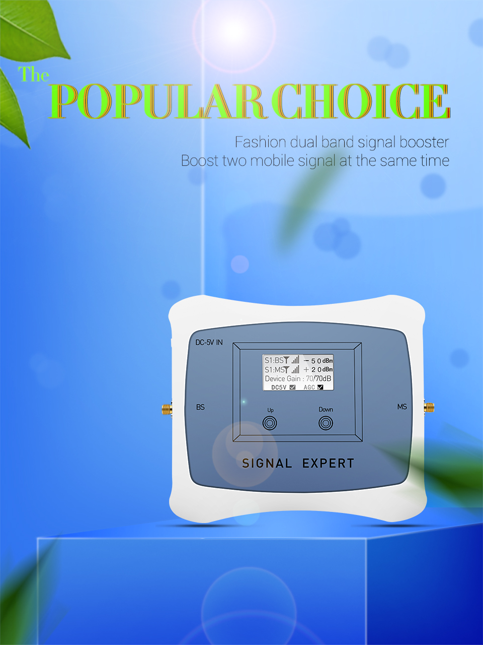 High Gain 70dB GSM Signal Booster 2G cell phone Amplifier network booster for home