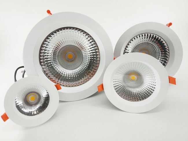12W - 18W Black High Power COB LED Down Light 60 Beam Angle Dimmable For Hotels