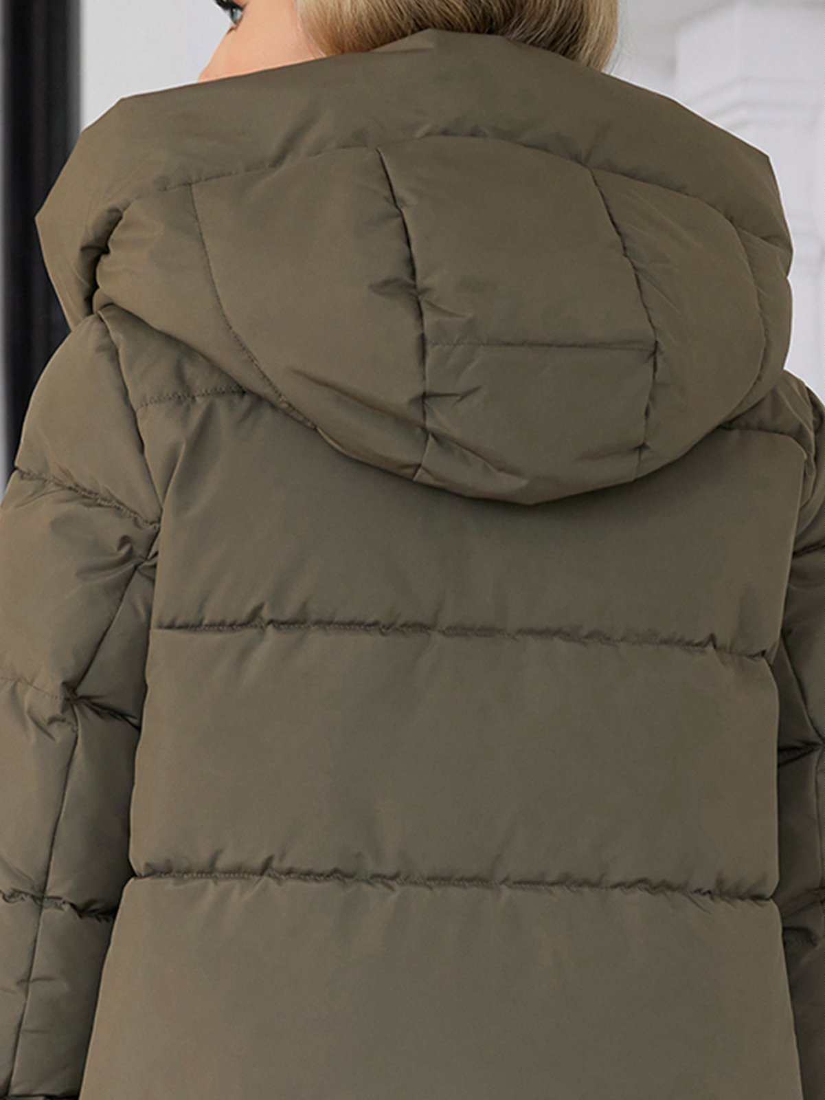 Classic Contrast Color Medium Length Thickened Down / Cotton Jacket, lower knees length, water proof, windproof,