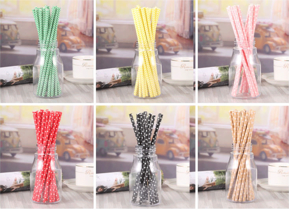 Food Grade Certified 100% Biodegradable Environmentally Friendly Disposable Kraft Paper Straws 6/8/10/12*180/190/200MM