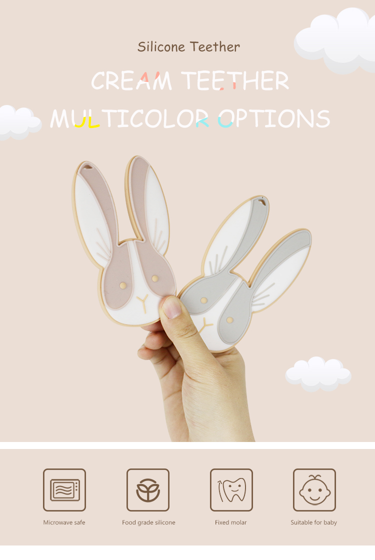 Sheep Bunny Personalised Silicone Teether BPA Free For Newborn Baby