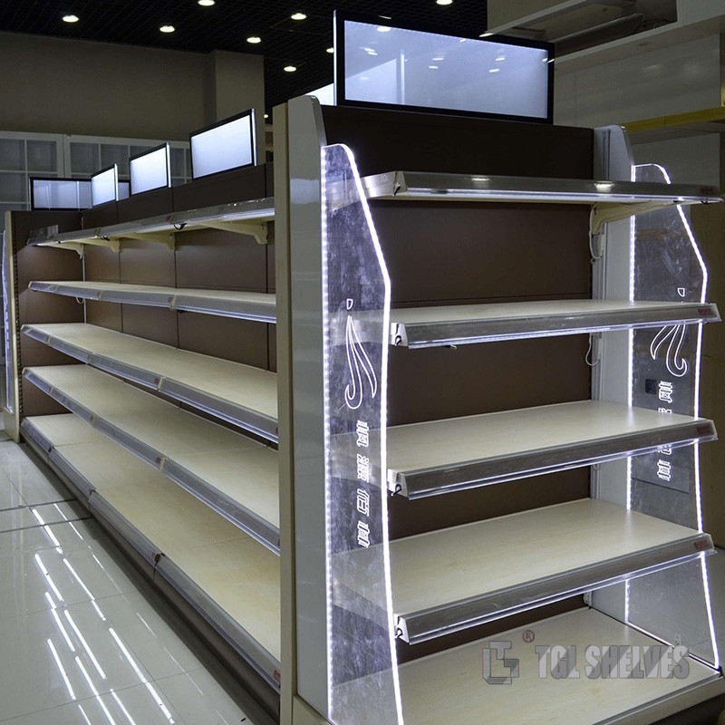 Corrosion Free Gondola Shelf Rack , Powder Coating Gondola Wall Shelving Morden Style