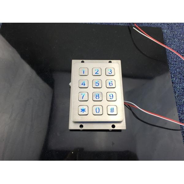 12 keys stainless steel backlit keypad for telephone entry system