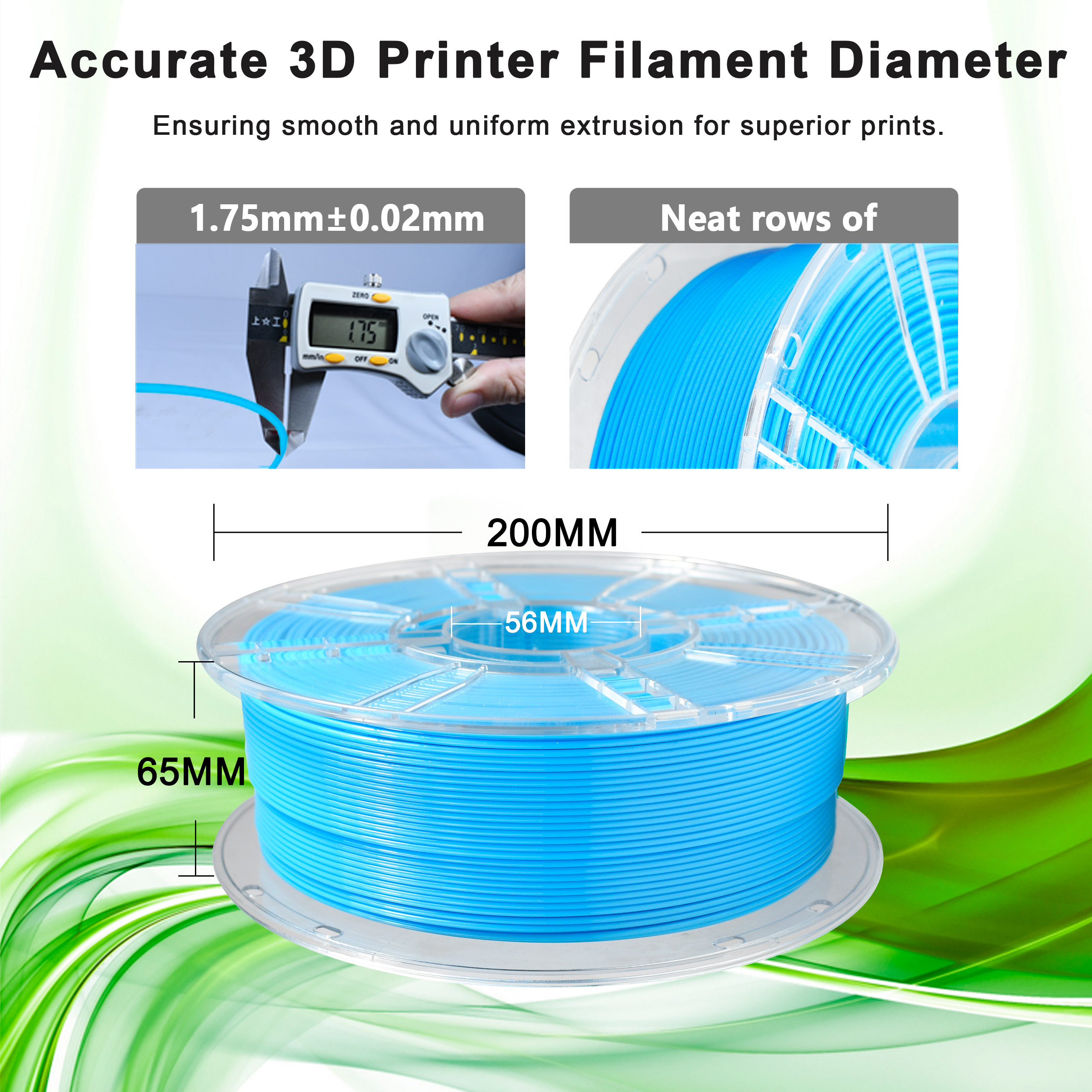 3D Printing Filament Light Blue PETG Filament 1.75mm FDM Forming Technology 3d Printed