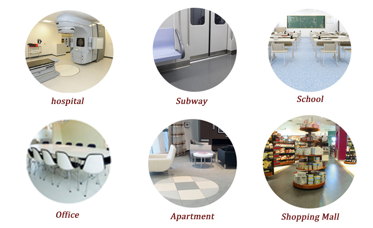 15m PVC Waterproof Vinyl Roll Blue Heterogeneous Sheet Flooring